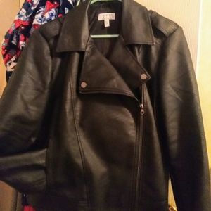feaux leather motor jacket